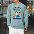 A Book Lover With A Willful Cat Women Kids Raglan Sleeve Sweatshirt Cardinal