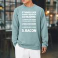 Book Lovers And Bacon Lovers Costume Bookworm Raglan Sleeve Sweatshirt Cardinal