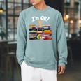 Book Lovers Bookworm Book Nerd I'm Ok Raglan Sleeve Sweatshirt Cardinal Book Lovers Bookworm Book Nerd I'm Ok Raglan Sleeve Sweatshirt Cardinal