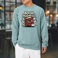 Book Madness Reading Lover School Humor Raglan Sleeve Sweatshirt Cardinal