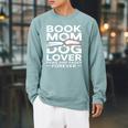 Book Mom Dog Lover Paws And Pages Forever Premium Tri-Blend Raglan Sleeve Sweatshirt Cardinal