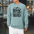 Book Nerd Books Reading Bookworm Bibliophile Raglan Sleeve Sweatshirt Cardinal