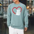 Book Nerd's Book Lover's Valentine's Day Raglan Sleeve Sweatshirt Cardinal