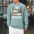 Book Reader Reading Lover Librarian Bookshelf Raglan Sleeve Sweatshirt Cardinal