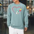 Book Reading Books Heart Raglan Sleeve Sweatshirt Cardinal