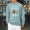 Book Reading Books Library Library Author Raglan Sleeve Sweatshirt Cardinal