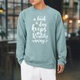 Book Reading A Book A Day Keeps Reality Away Raglan Sleeve Sweatshirt Cardinal