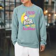 Book Reading I Read Past My Bedtime Raglan Sleeve Sweatshirt Cardinal
