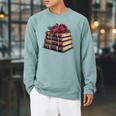 Book Roses SMUT Romance Book Raglan Sleeve Sweatshirt Cardinal