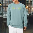 Book Shelf Heartbeat Raglan Sleeve Sweatshirt Cardinal