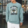 All Booked For Easter Bunny And Books Lovers Teacher For Men Women Raglan Sleeve Sweatshirt Cardinal