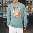 All Booked For Fall Cute Book Lover Autumn Reading Bookish Raglan Sleeve Sweatshirt Cardinal