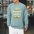 Booked For The Night Reading Quote Book Lovers Raglan Sleeve Sweatshirt Cardinal