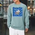 Bookish Fun Inspiring Women Reading Books Raglan Sleeve Sweatshirt Cardinal