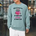 Booklover What Happens At Book Club Stays At Book Club Raglan Sleeve Sweatshirt Cardinal Booklover What Happens At Book Club Stays At Book Club Raglan Sleeve Sweatshirt Cardinal