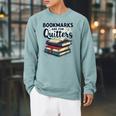 Bookmarks Are For Quitters Reading Quote Book Lover Raglan Sleeve Sweatshirt Cardinal