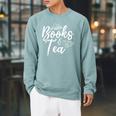 Books & Tea Book Reading Bookworm Read Books Librarian Raglan Sleeve Sweatshirt Cardinal