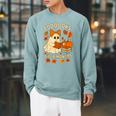 Books And BER Months Fall Librarian Reading Halloween Raglan Sleeve Sweatshirt Cardinal