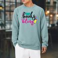 Books And Bling Raglan Sleeve Sweatshirt Cardinal