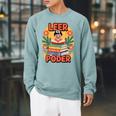Books Bring Power Leer ES Poder Hispanic Pride Reading Raglan Sleeve Sweatshirt Cardinal