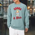Books And Cats Book Lovers Cat Lovers Teacher Writer Raglan Sleeve Sweatshirt Cardinal