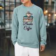 Books And Coffee Raglan Sleeve Sweatshirt Cardinal