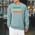 Books Coffee Repeat Raglan Sleeve Sweatshirt Cardinal