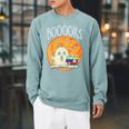 Books Ghost Boooks Halloween Reading Librarian Teacher Book Raglan Sleeve Sweatshirt Cardinal