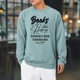 Books Helping Introvert Avoid Conversation Since 1454 Raglan Sleeve Sweatshirt Cardinal