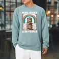 More Books Less People Mystic Book Rainbow Reading Book Raglan Sleeve Sweatshirt Cardinal