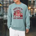 Books Are My Love Language For Book Lovers And Readers Raglan Sleeve Sweatshirt Cardinal