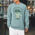 Books And Matcha Brewing Good Reads Matcha Tea Raglan Sleeve Sweatshirt Cardinal