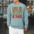 Books Novels Reading Shirt Life Is Better With Books Raglan Sleeve Sweatshirt Cardinal Books Novels Reading Shirt Life Is Better With Books Raglan Sleeve Sweatshirt Cardinal