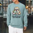 Books Are Like People Except Interesting Bookworm Reader Raglan Sleeve Sweatshirt Cardinal