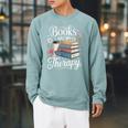 Books Are My Therapy Reading Lover Cozy Environment Raglan Sleeve Sweatshirt Cardinal Books Are My Therapy Reading Lover Cozy Environment Raglan Sleeve Sweatshirt Cardinal
