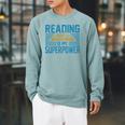 Books Reading My SuperPower Great Idea Art Literature Premium Raglan Sleeve Sweatshirt Cardinal