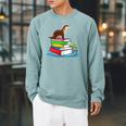 Books Sea Otter Teacher Raglan Sleeve Sweatshirt Cardinal
