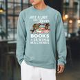 BOOKS AND SEWING QUILTING Quilting FOR MEN & WOMEN Raglan Sleeve Sweatshirt Cardinal