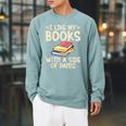 I Like My Books With a Side Of Panic Thriller Raglan Sleeve Sweatshirt Cardinal I Like My Books With a Side Of Panic Thriller Raglan Sleeve Sweatshirt Cardinal