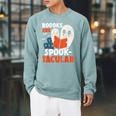 Books Are Spook-Tacular Halloween Bookworm Book Reading Raglan Sleeve Sweatshirt Cardinal