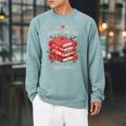 Books Are My Valentine Book Lover Heart Matching Party Raglan Sleeve Sweatshirt Cardinal