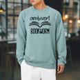 Bookworm Ambivert Fun Book Lovers Reading Raglan Sleeve Sweatshirt Cardinal