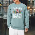 Bookworm Book Just A Girl Who Loves Books Raglan Sleeve Sweatshirt Cardinal Bookworm Book Just A Girl Who Loves Books Raglan Sleeve Sweatshirt Cardinal