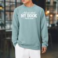 Bookworm Book Reading Apparel Co Ask Me About My Book For Authors Raglan Sleeve Sweatshirt Cardinal