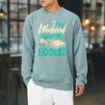 Bookworm My Weekend Is All Booked Reading Books Raglan Sleeve Sweatshirt Cardinal