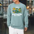 Bookworm Books Reading I Am A Book Dragon Raglan Sleeve Sweatshirt Cardinal