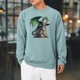 Bookworm Dragon Reading Books Dragon & Books Lover Raglan Sleeve Sweatshirt Cardinal