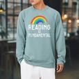 Bookworm Literature I Book Nerd I Reading Is Fundamental Raglan Sleeve Sweatshirt Cardinal