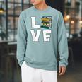 Bookworm Love Book Lover Reading Librarian Raglan Sleeve Sweatshirt Cardinal