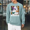 Boooks Ghosts Reading Book Retro Halloween Teacher Librarian Raglan Sleeve Sweatshirt Cardinal Boooks Ghosts Reading Book Retro Halloween Teacher Librarian Raglan Sleeve Sweatshirt Cardinal